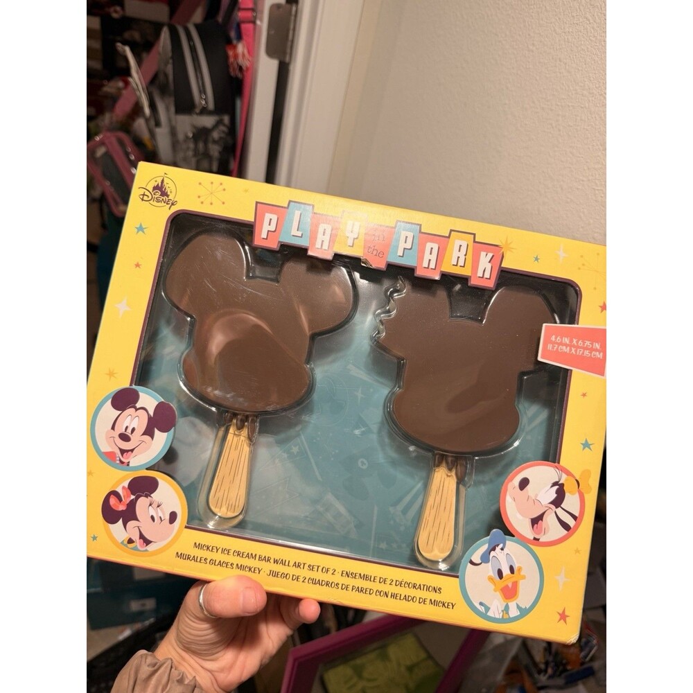 Disney Parks ‘Play in the Park’ Mickey Ice Cream Bar Wall Art Set New with Box